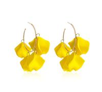 YUNXI Summer Gorgeous Lightweight Petal Hoop Earring for Women Unusual Cute and Fun Acrylic Floral Open Huggie Hoop Earring for Women Holiday Gift, L, Metal, No Gemstone