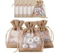 Yunxiao88 12 Pcs 4 "x 6" Linen Burlap Drawstring Gift, Organza Therapy Bags, Jewelry Bags, for Weddings, Party Gifts, DIY Crafts, Gifts, Samples and Therapy of Mesh