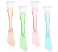 Yunxiao88 4 Pcs Face Mask Brush, Mask Applicator Tools, Beauty Spatula Soft Silicone Double Head Facial Makeup Brush for Facial Mud, Clay, Apply Cream for All Skin Types Including Sensitive Skin