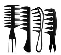 Yunxiao88 4Pcs Hair Comb Styling Set for Men, Wide Tooth Double Side Tail Combs, Professional Hair Brush Retro Hairdressing Hairstylist Tools, African American Hair Care Style Barber Accessories