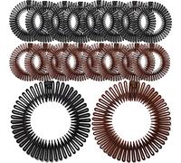 Yunxiao88 Flexible Plastic Circle Tooth Headbands - 20 Pack Hair Wrap Holders for Women, Girls and Sports