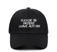 YUNXIBASECAP Cotton Unisex Please Be Patient I Have Autism Baseball Cap，Adjustable Dad Hat, Black, One Size