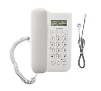 Yunxwd English office phone - Desk phone for hotel with cord Classic retro desk phone with caller ID (white)