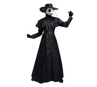 Yunyahe Halloween Costume Women's Medieval Costumes Dress Adult Doctor Crow Costume Set, Medieval Halloween Cosplay Outfit Gothic Halloween Cosplay (Black, L)