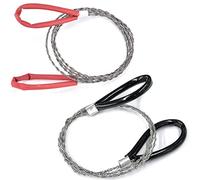 YUNYAN Hand Chainsaw Wire Saw Metal Wire Saws 2 Pieces 80 cm Stainless Steel Wire Saw with Grip Rings Emergent Wire Saw Wire Saw for Wood for Outdoor Camping Hiking (Black Red)