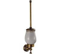 YUNYHAO Toilet Brush And Toilet Brush Holder, Brushed Antique Brass Engraved Wall Mounted Toilet Brush Holder Bathroom Hardware Toilet Brush Holder