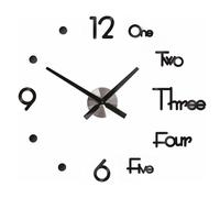 YUNYODA 3D Large Wall Clock, DIY Roman Numerals Combined Words Wall Clock for Gluing, Mute Without Ticking Noises Wall Clock Wall Decoration Punch-Free for Living Room Kitchen Office Decoration