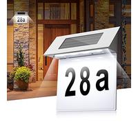 YUNYODA House Sign Plaque Door Number Solar Light Street Acrylic Aluminium Name with 3D Effect, Weatherproof House Number Plates for Outside, Personalised House Number Signs, Rustproof