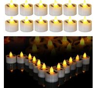 YUNYODA LED Tealights Candles, 12 Pack Flameless Flickering Solar Tea Lights Outdoor Decorations, Waterproof Auto On/Off Solar Candles for Garden Yard Votive Wedding Halloween, Warm White
