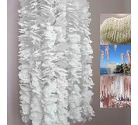YUNYOUC 20Pcs Wisteria Artificial Flowers, Reusable Hanging Flowers, Wisteria Plant Vine for Wedding Arch Decoration, 100cm Artificial Flower for Family Party Patio Decorations(White 20PCS)