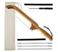 YUNYOUC Bread Slicer, Bow Bread Knife with 3 Replacement Stainless Steel Serrated Blades, 42.5x7 cm Wooden Breads Bow Cutter with Wood Handle for Sourdough, Bagels, Baguettes