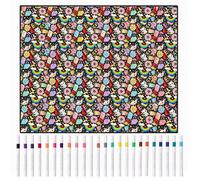 YUNYOUC DIY Coloring Blanket with 24 Color Markers, Color Your Own Throw Blanket for Adults, Creative Personalized Cozy Soft Fleece, Personalized Home Decor Ideal (Style J)