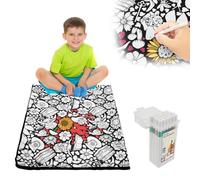 YUNYOUC DIY Colouring Blanket for Adults, DIY Coloring Blankets, Washable Colour Your Own Picnic Blanket with 24 Colors Markers, Creative Stress Relief Activity(Highland Cattle)