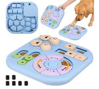 YUNYOUC Interactive Dog Puzzle Slow Feeder Toy, Puppy Treat Dispenser Slow Feeder Bowl Whelp Toy, Dog Brain Games Dish with Non-Slip Base, Improve IQ Puzzle Bowl for Large Medium Small Dogs(Blue)