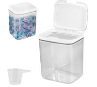 YUNYOUC Laundry Pods Container, Automatic Pop-Up Dishwasher Pod Holder, Large Capacity Holds 5.5L, Sealed Laundry Pods Case with Measuring Cup for Bathroom, Kitchen Organisation (5.5L)