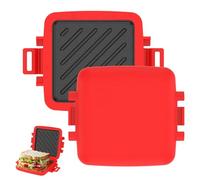 YUNYOUC Microwave Toastie Sandwich Maker, Microwave Toastie Maker with Removable Non-Stick Plates, Quick Cooking and Dishwasher Safe, for Sandwiches, Paninis, and Fried Eggs(Red)