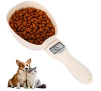 YUNYOUC Pet Food Measuring Scoop Scale, Detachable Kitchen Digital Measuring Spoon for Dog Cat, Precise Dog Food Scooper with LED Display, Measure Liquid/Dry Item, Max 800g(White)