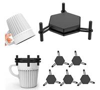 YUNYOUC Stackable Mug Holder, Coffee Mug Organizers and Storage, 3.0 to 4.5inch Adjustable Drinkware Stacker Organizer, Reusable Kitchen Cup Storage Organizer for Cupboard, Space Saver (6PCS)