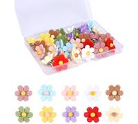 YUNYU 10-Colour Flower Push Pins 30 Pack, Cork Board & Notice Board Vibrant Push Pins for Office, Home, Photo Walls (Floral Thumb Tacks)
