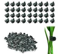 YUNYU 100Pcs Plant Clips - Small Dark Green Plastic Support Clips for Securing Vegetables, Orchids, Vines, and Flowers in Gardens or Greenhouses