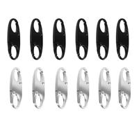 YUNYU 12-Pack Anti-Theft Zipper Locks - Security Zip Sliders for Backpacks, Luggage, Handbags & Wallets, Universal Zipper Pulls (Black & Silver)