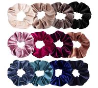 YUNYU 12 Pack Hair Scrunchies for Women,Hairband with Elastic,Hair Bands for Women Premium Satin Softer than Silk,Silk Scrunchies Solid Color Elastic Thick Bands