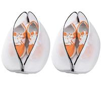 YUNYU 2-Pack Durable Polyester Shoe Wash Bag with Zipper Closure - Mesh Laundry Washing Bag for Shoe Washing, Travel & Delicates (Protects Sneakers, Bras & Clothes)