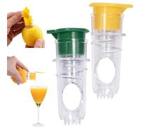 YUNYU 2 Pack Lemon Squeezer - Manual Citrus Juicer with Built-in Filter & Lid - Hand Press for Lemons, Limes, Oranges - Durable Kitchen Fruit Juicer with Non-Slip Base & Easy-Pour Spout
