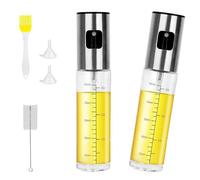 YUNYU 2 Pack Oil Spray Bottles (100ml) - Glass Olive Sprayer for Cooking, Air Fryer & BBQ - Leakproof Kitchen Oil Dispenser with Funnel - Perfect for Baking, Grilling & Healthy Eating