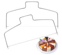 YUNYU 2-Pack Stainless Steel Cake Leveller Cake Cutter- Professional Cake Slicer & Cake Cutter Leveller Tool for Baking, 31.8x16cm Bread & Pastry Layer Leveling Tool for Home & Commercial Kitchen Use
