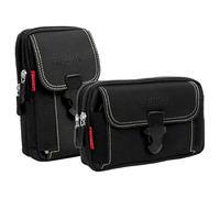 YUNYU 2-Pack Tactical Molle Belt Pouch & Belt Bag Set, Durable Oxford Fabric Waist Pack with Cell Phone Holster, Black Molle Pouches for Hiking, Camping, Cycling