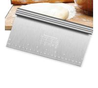 YUNYU 22cm Stainless Steel Bench Scraper & Dough Cutter - Heavy Duty Bread Scraper with Measurement Markings, Professional Dough Scraper Tool for Baking, Pastry, Pizza Dough Preparation