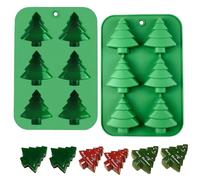 YUNYU 2Pcs Christmas Chocolate Moulds - Silicone Moulds for Chocolates, Candies, Jellies & Cakes - Christmas Tree Shaped Baking Molds