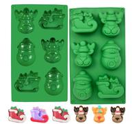 YUNYU 2Pcs Christmas Chocolate Moulds - Silicone Moulds for Chocolates, Candies, Jellies & Cakes - Snowman & Christmas Stockings Designs