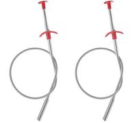 YUNYU 2Pcs Drain Snake Cleaning Tool, 60cm Flexible Spring Steel Cable- Powerful Flexible Drain Unclogging Tool for Kitchen Sink, Bathroom & Household Drains