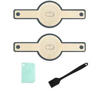 YUNYU 2PCS Silicone Bread Sling for Dutch Oven - Non-Stick Reusable Baking Mat with Long Handles for Sourdough Bread, Includes Dough Scraper & Pastry Brush - Oven Safe Bread Liner (Dark Grey)