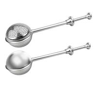 YUNYU 2Pcs Tea Strainer with Telescopic Handle - One Full-Hole Tea Strainer and One Half-Hole for Versatile Loose Tea Brewing, Easy to Use and Clean