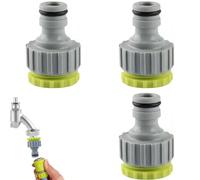 YUNYU 3Pack Garden Hose Tap Connector, 1/2" & 3/4" BSP Threaded Adapter, Heavy-Duty Plastic Water Hose Fittings with Leak-Proof Seal, Quick-Install Durable Connector for Tap, Spray Gun & Pipe