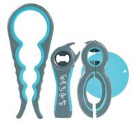 YUNYU 4-in-1 Jar Opener + 5-in-1 Bottle Opener Set with Non-Slip Silicone Gripper Pad, 4Packs Multi-Functional Opener for Weak Hands, Arthritis, Seniors & Children