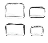 YUNYU 4-Pack Clear Toiletry Bags Set, Waterproof PVC Travel Organizers (15-24cm) for Hand Luggage, Airplane, Cosmetics & Gadgets - Unisex for Men Women