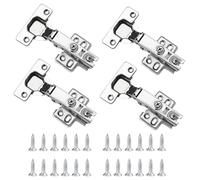 YUNYU 4-Pack Soft Close Mute Hinges, Full Overlay Cabinet Hinges with Screws for Kitchen, Bathroom, Bedroom Cupboard