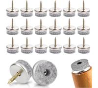 YUNYU 40pcs Screw-On Felt Pads for Furniture Legs, 20mm Noise-Reducing Floor Protectors, Thick Felt Sliders for Hardwood & Laminate Floors, Durable Furniture Glides with Easy Installation