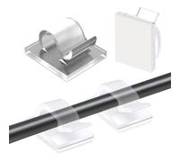 YUNYU 50Pcs Transparent Self-Adhesive Cable Clips Strong 3M-Backed Cable Clips for Wires, Chargers & Headphones - Space-Saving Adhesive Cable Clips Organizer for Walls, Desks, Home & Office