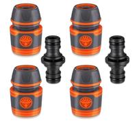 YUNYU 6Pcs Heavy-Duty Hose Connector Set - ABS/TPR Garden Hose Pipe Connectors (13mm/1/2) with 4 Leak-Proof Couplings & 2 Tap Adapters for Secure Watering Systems