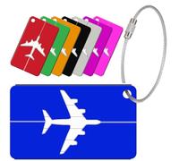 YUNYU 8 Pcs Aluminium Suitcase Tags with Steel Loop and Waterproof Name ID Card, Handbag Tag Labels Travel Accessories for Checked Luggage and Handbags (8 Colours)