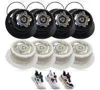 YUNYU 8Pcs Rotating Shoe Buckles, Automatic Shoelaces for Quick Release Without Tying - Perfect Fit for Sports Shoes, Leather Shoes, Casual Shoes, Work Shoes