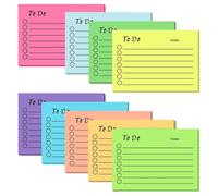 YUNYU 9-Pack Lined Self-Stick Notes Set, 3x4 Inch Sticky Notes with Lines, 9 Assorted Colours Note Pads for Office, School & Home Planning, Office Accessories Supplies (450 Sheets)