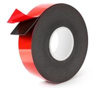 YUNYU Double Sided Tape - 2mm Thick x 25mm Wide Heavy Duty Foam Mounting Tape, 5M (16.4FT) Waterproof Adhesive for Billboard Installation, Car Trim, Wall Posters & LED Strips