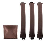 YUNYU Heatless Curls Band Overnight Curlers Set - 4pcs Including 3 Brown Curling Sticks and 1 Soft Scarf for Heat-Free Wavy Curls While Sleeping