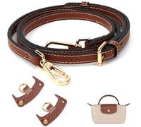YUNYU No-Punch Leather Crossbody Strap for Mini Bags, 1.2cm Wide, 100-120cm Adjustable Length, with 2 Adapters